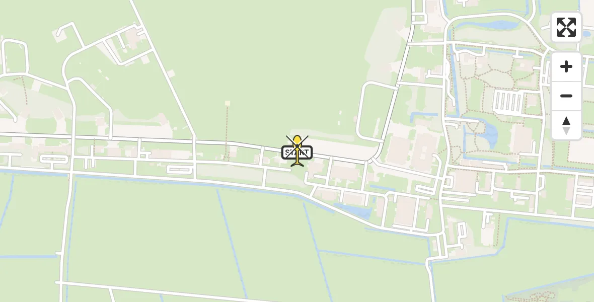 Routekaart van de vlucht: Ambulanceheli naar Vliegbasis Leeuwarden, Keegsdijkje