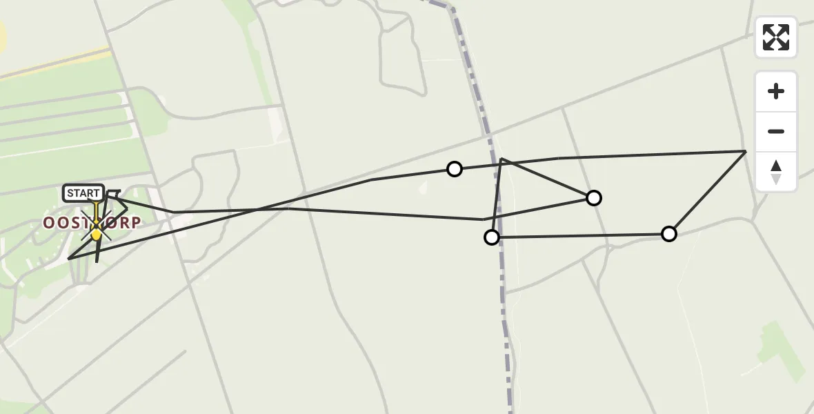 Routekaart van de vlucht: Politiehelikopter naar Harskamp, Dabbelosepad
