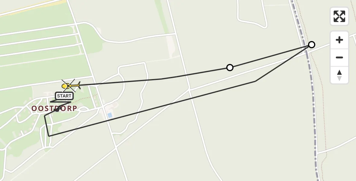 Routekaart van de vlucht: Politieheli naar Harskamp, Dabbelosepad