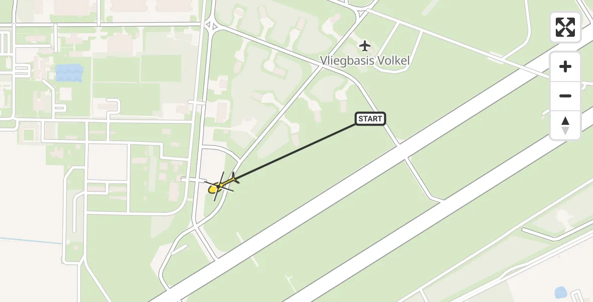 Routekaart van de vlucht: Lifeliner 3 naar Vliegbasis Volkel, Zeelandsedijk
