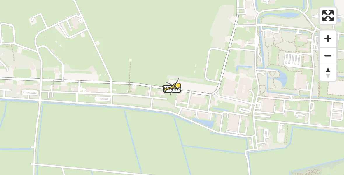 Routekaart van de vlucht: Ambulanceheli naar Vliegbasis Leeuwarden, Keegsdijkje