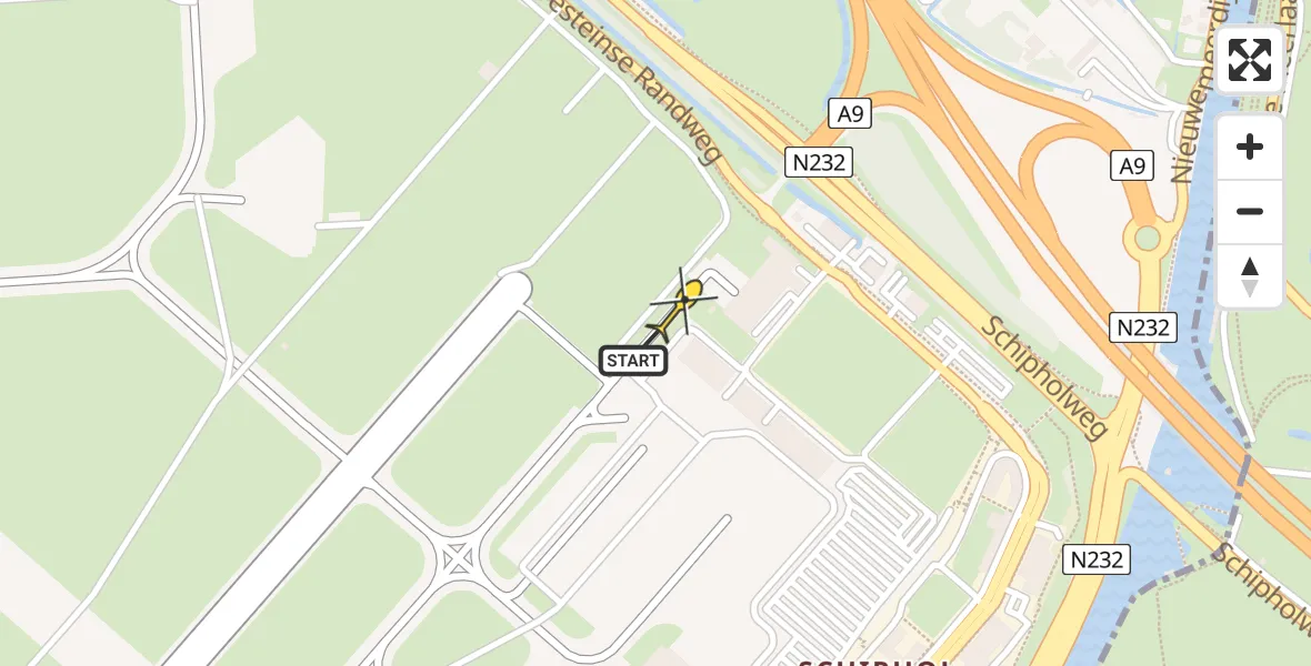 Routekaart van de vlucht: Politieheli naar Schiphol, Thermiekstraat