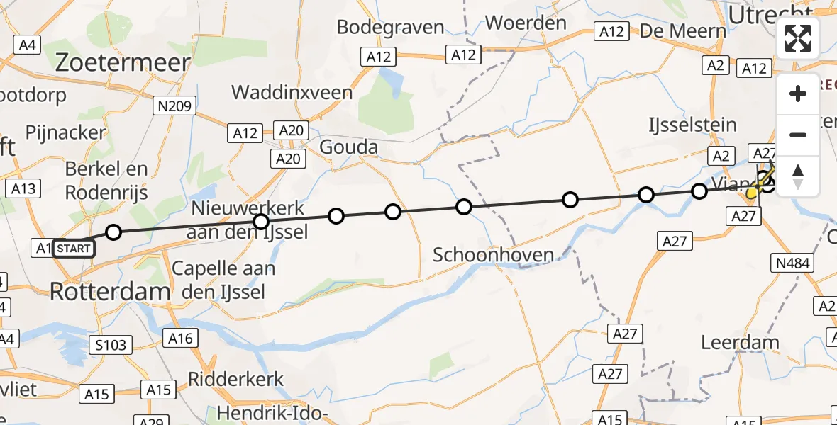 Routekaart van de vlucht: Lifeliner 2 naar Hoef en Haag, Hoge Limiet
