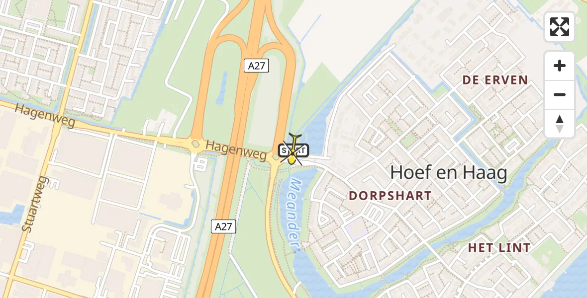 Routekaart van de vlucht: Lifeliner 2 naar Hoef en Haag, Hagesteinsestraat