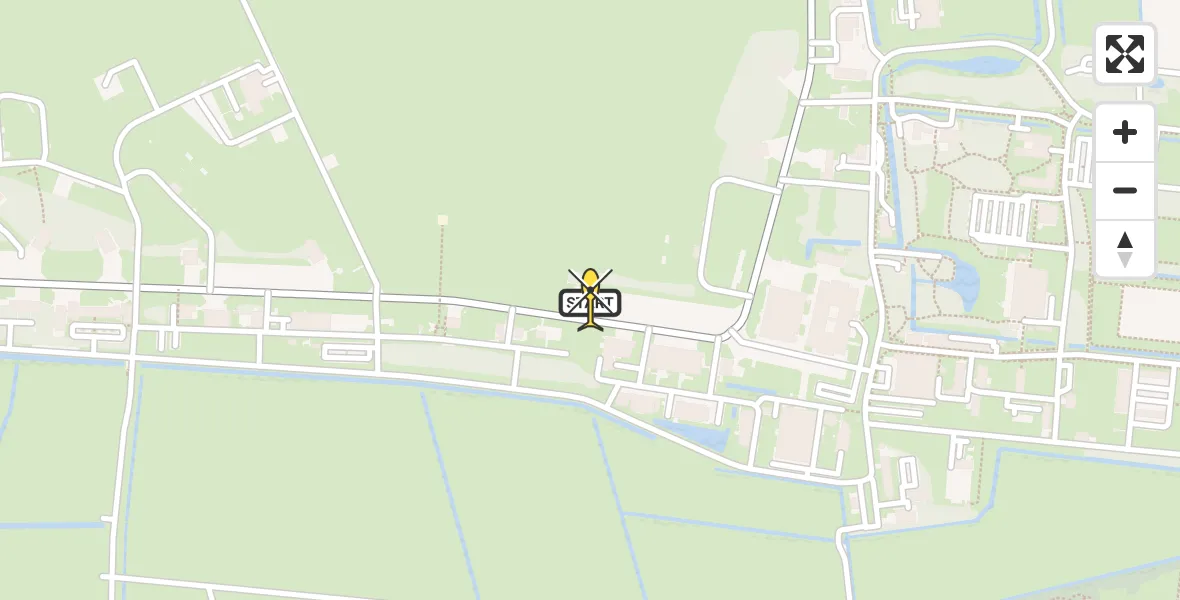 Routekaart van de vlucht: Ambulanceheli naar Vliegbasis Leeuwarden, Keegsdijkje