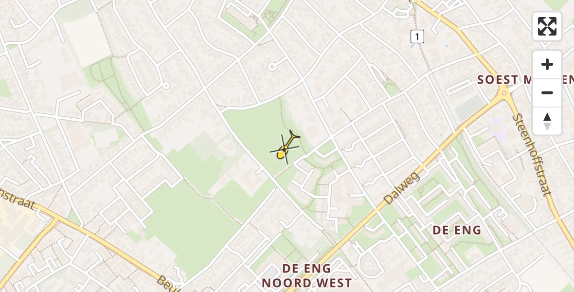Routekaart van de vlucht: Lifeliner 1 naar Soest