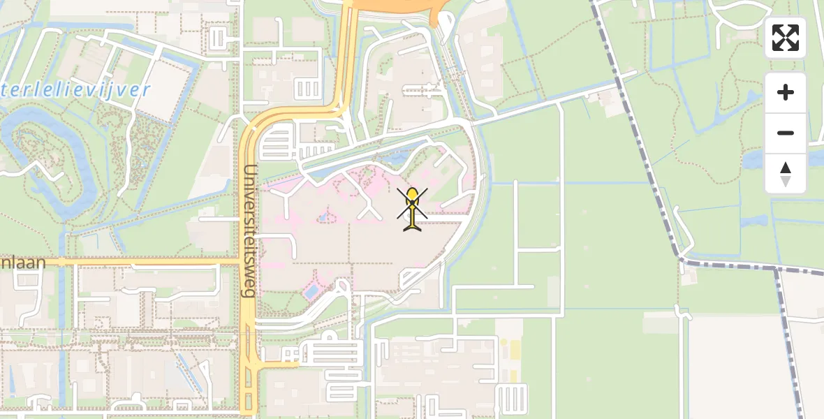 Routekaart van de vlucht: Lifeliner 1 naar Universitair Medisch Centrum Utrecht