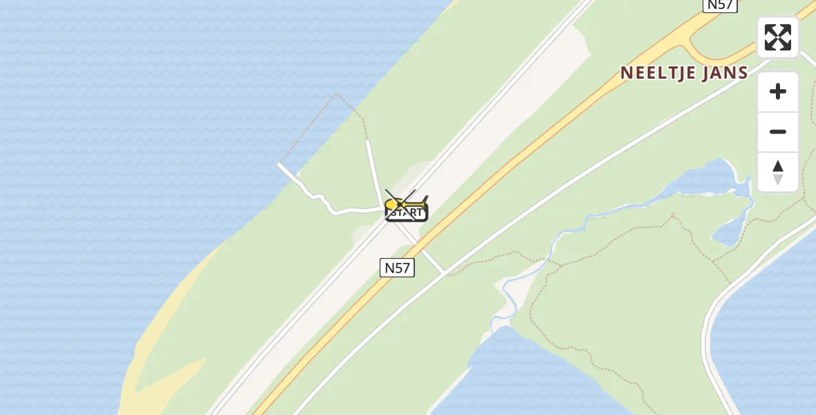 Routekaart van de vlucht: Kustwachthelikopter naar Vrouwenpolder, Hoogh Plaetweg