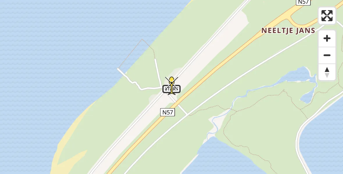 Routekaart van de vlucht: Kustwachthelikopter naar Vrouwenpolder, Hoogh Plaetweg