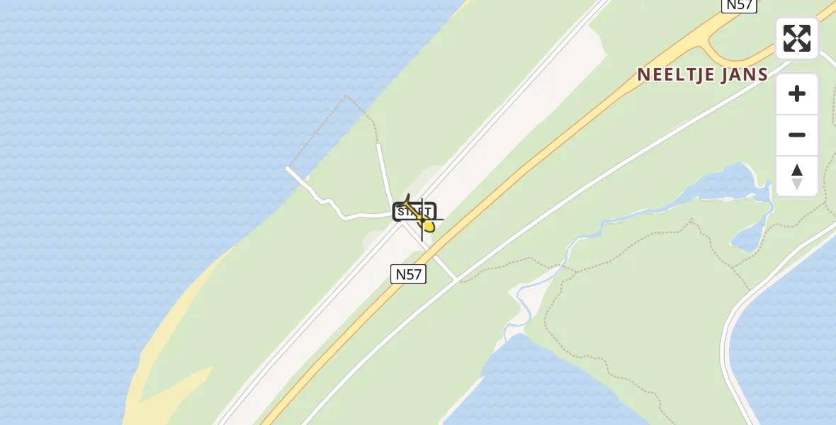 Routekaart van de vlucht: Kustwachthelikopter naar Vrouwenpolder, Hoogh Plaetweg