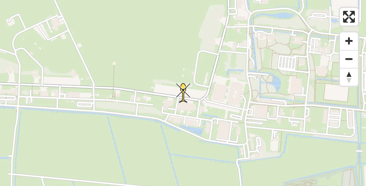 Routekaart van de vlucht: Ambulanceheli naar Vliegbasis Leeuwarden