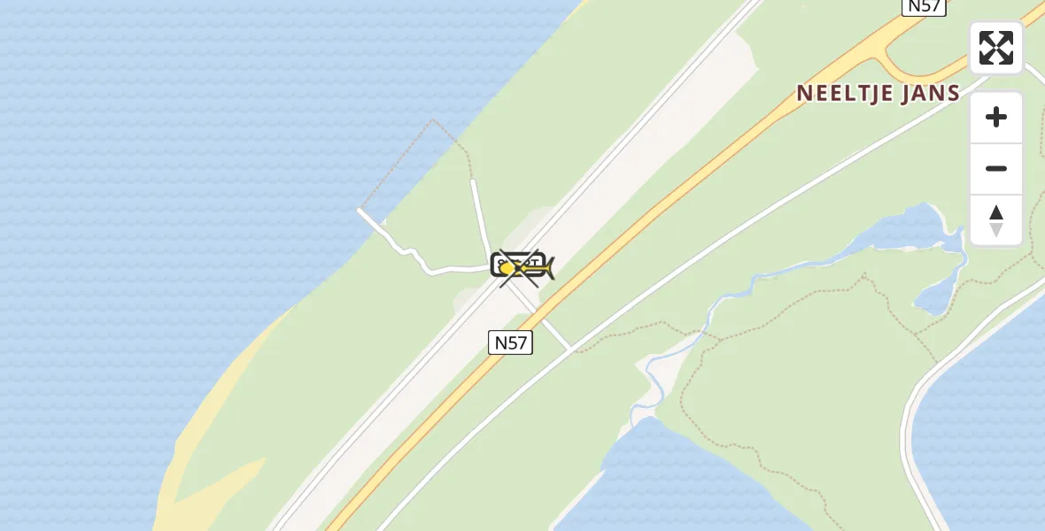 Routekaart van de vlucht: Kustwachthelikopter naar Vrouwenpolder, Hoogh Plaetweg