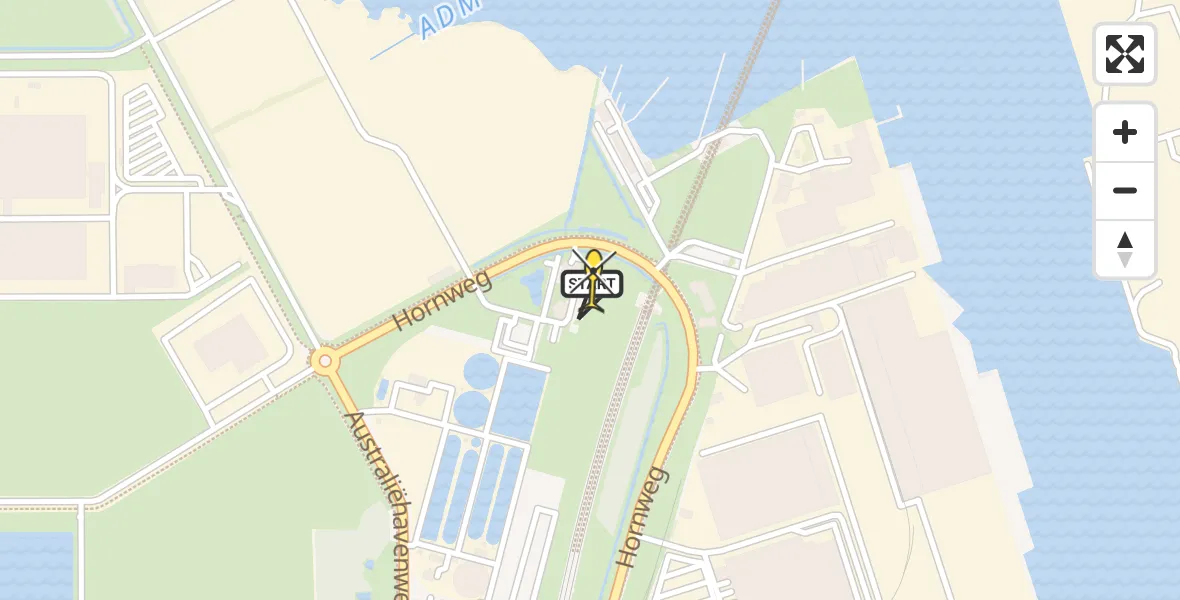 Routekaart van de vlucht: Lifeliner 1 naar Amsterdam Heliport, Hornweg