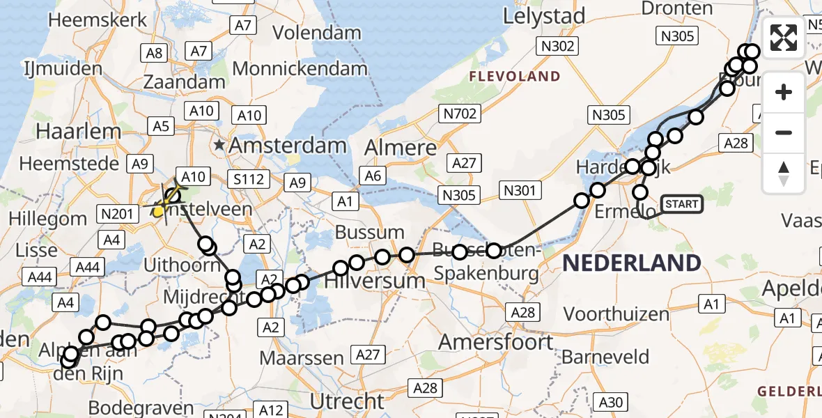 Routekaart van de vlucht: Politieheli naar Schiphol, Het Roode Koper