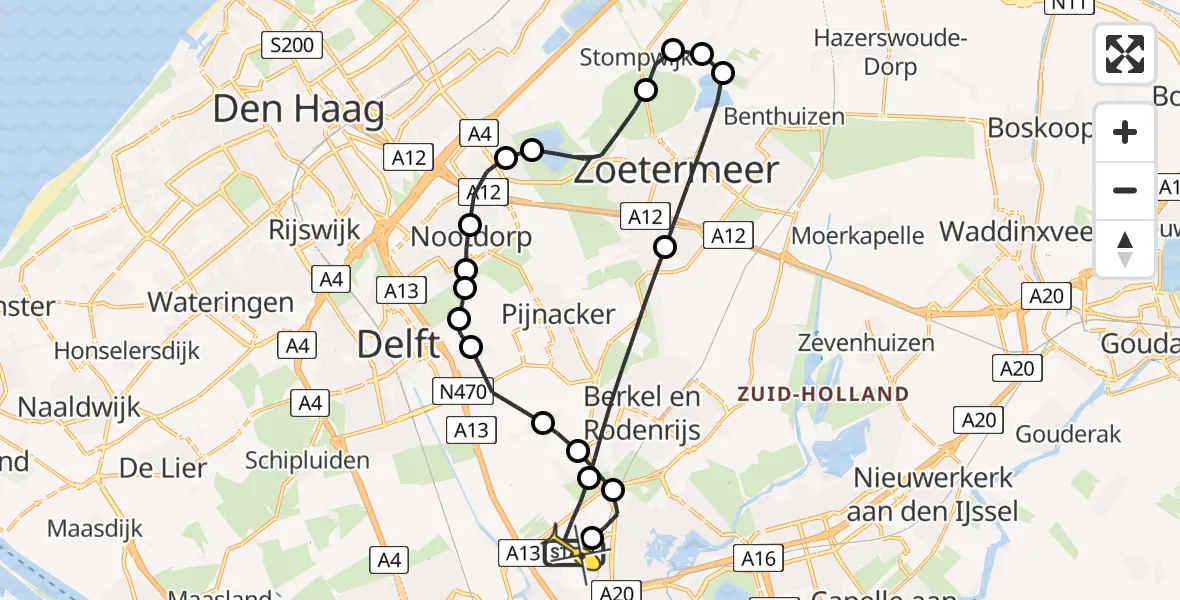 Routekaart van de vlucht: Lifeliner 2 naar Rotterdam The Hague Airport, Geerweg
