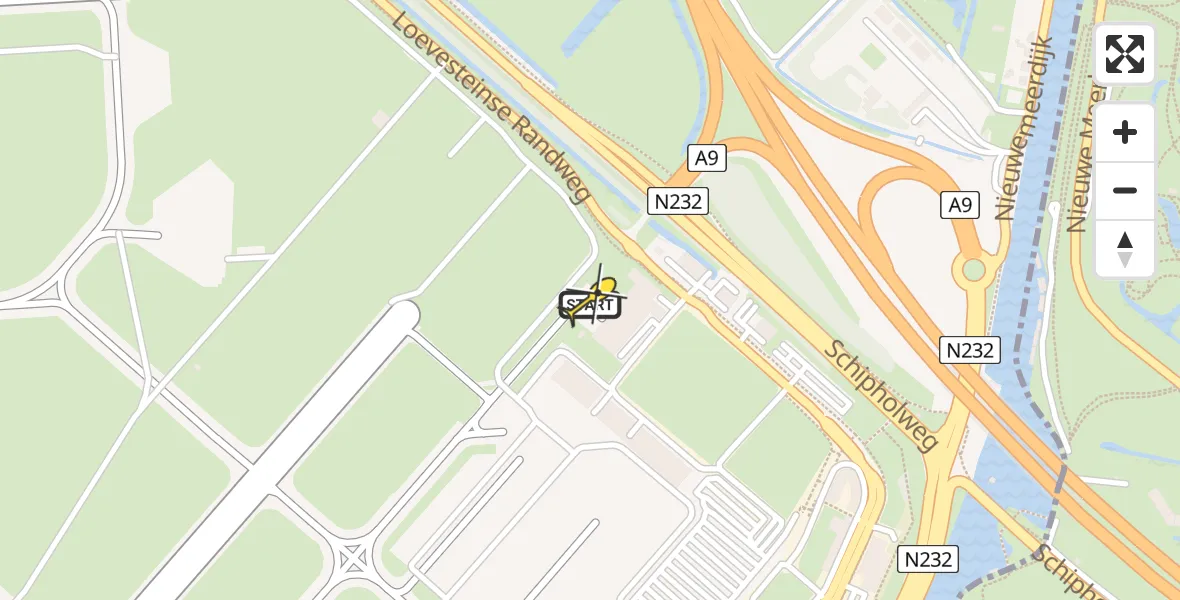 Vluchtroute Politiehelikopter van Schiphol naar Schiphol