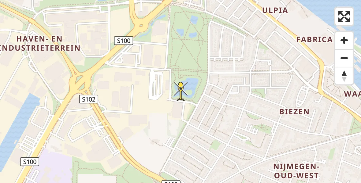 Routekaart van de vlucht: Lifeliner 3 naar Nijmegen