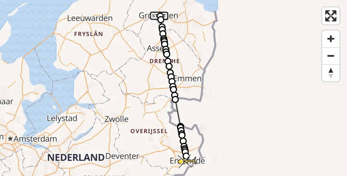 Routekaart van de vlucht: Lifeliner 4 naar Enschede, Sontweg