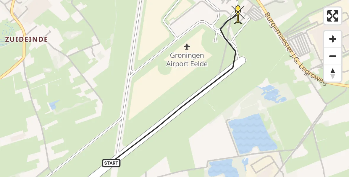Routekaart van de vlucht: Lifeliner 4 naar Groningen Airport Eelde, Machlaan