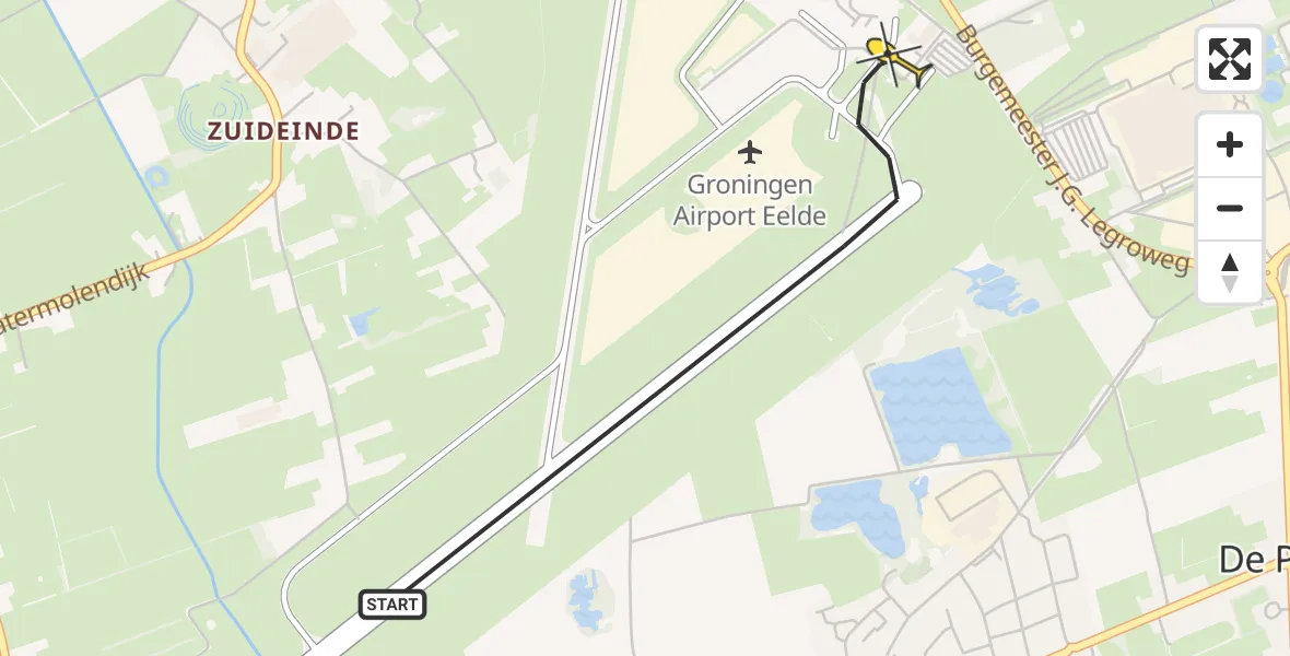 Routekaart van de vlucht: Lifeliner 4 naar Groningen Airport Eelde, Machlaan