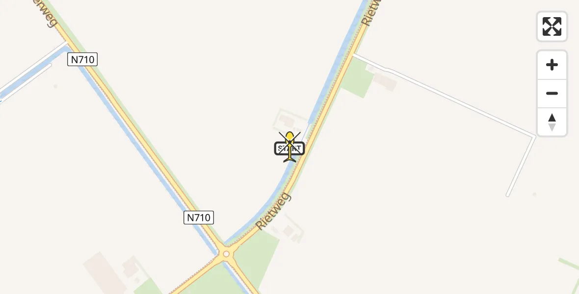 Routekaart van de vlucht: Lifeliner 1 naar Biddinghuizen, Riettocht