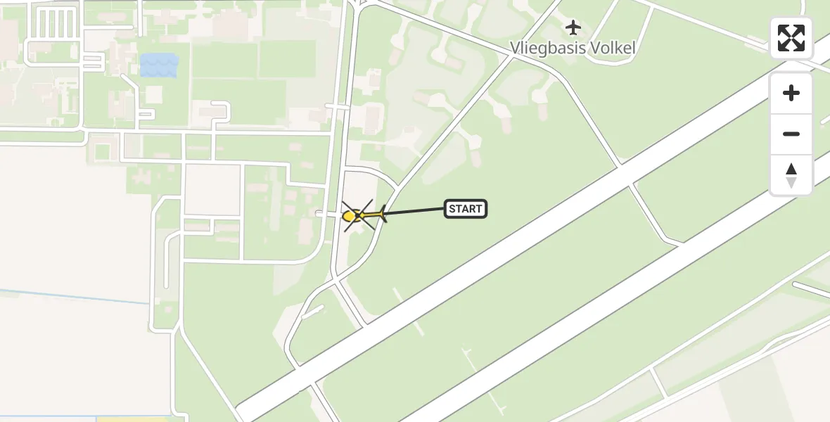 Routekaart van de vlucht: Lifeliner 3 naar Vliegbasis Volkel, Zeelandsedijk