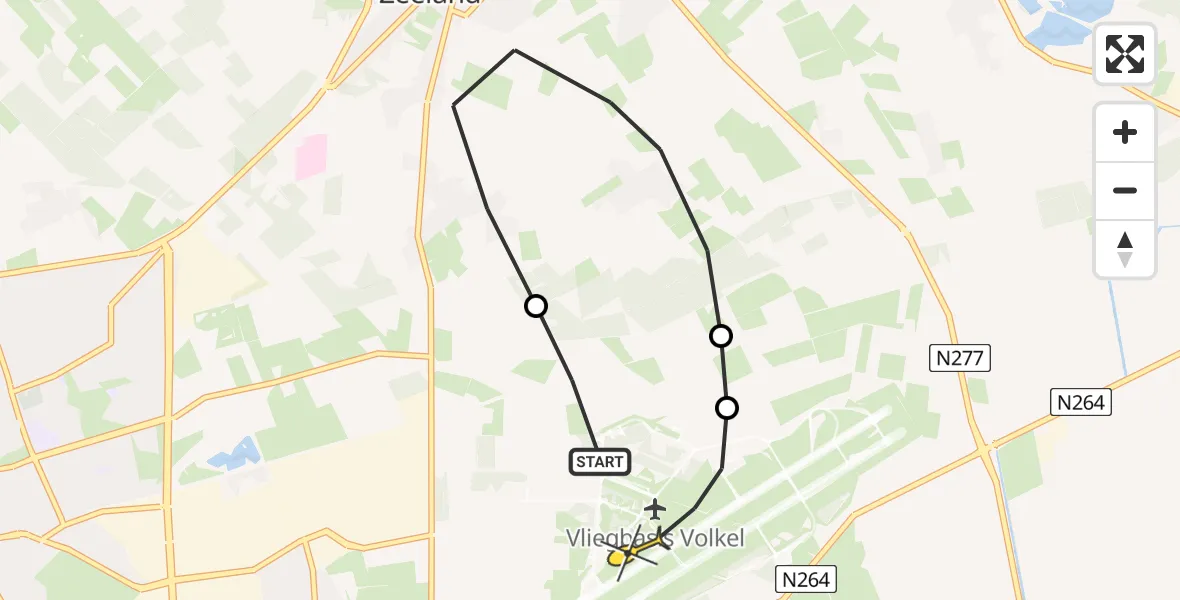 Routekaart van de vlucht: Lifeliner 3 naar Vliegbasis Volkel, Achter-Oventje