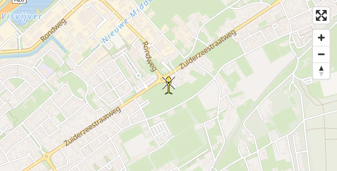 Routekaart van de vlucht: Lifeliner 1 naar Wezep