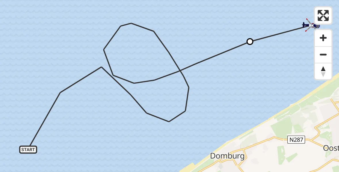 Vluchtroute Politiehelikopter Vlissingen - , 21 november 2025, 12:35