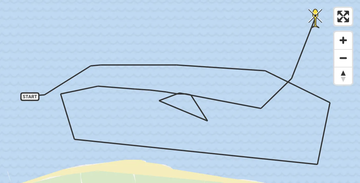 Routekaart van de vlucht: Politieheli naar Vrouwenpolder, Roompot