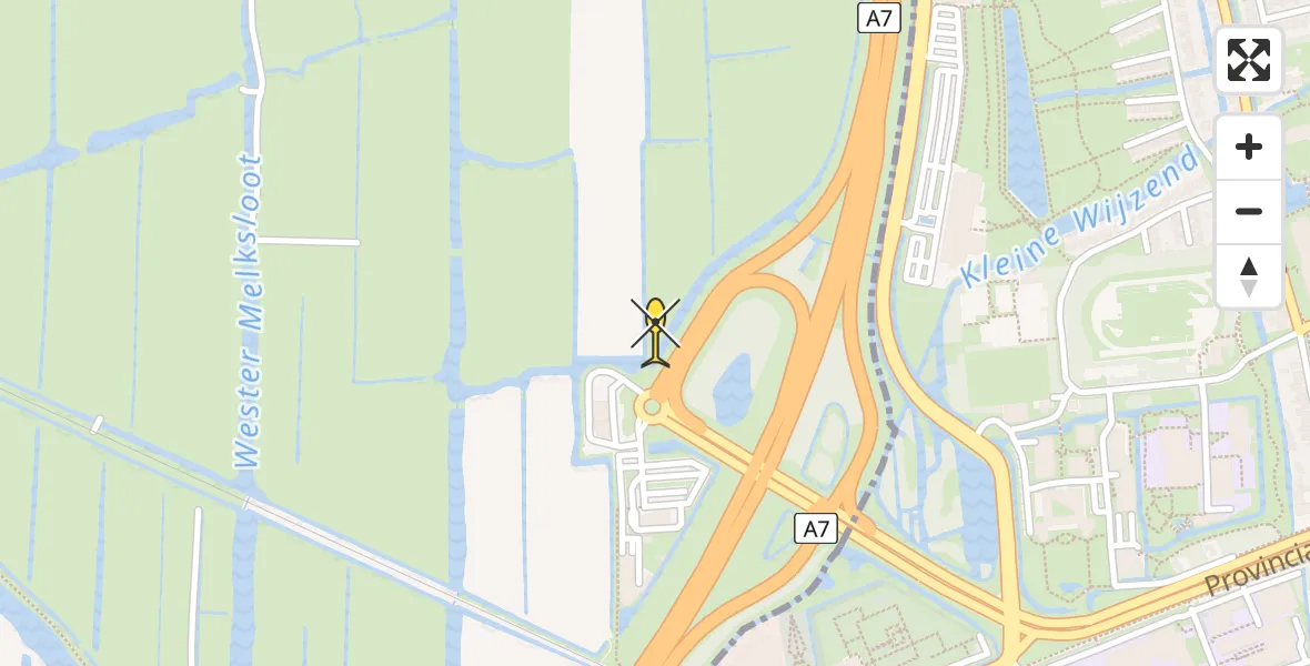 Routekaart van de vlucht: Lifeliner 1 naar Berkhout