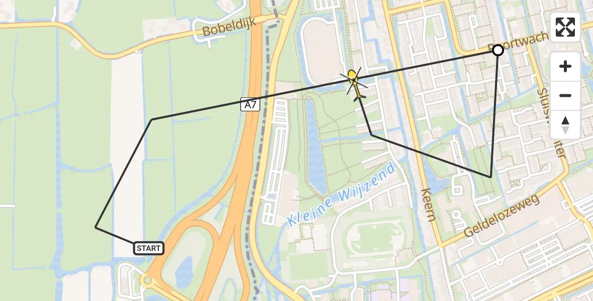 Routekaart van de vlucht: Lifeliner 1 naar Hoorn, Breeuwer