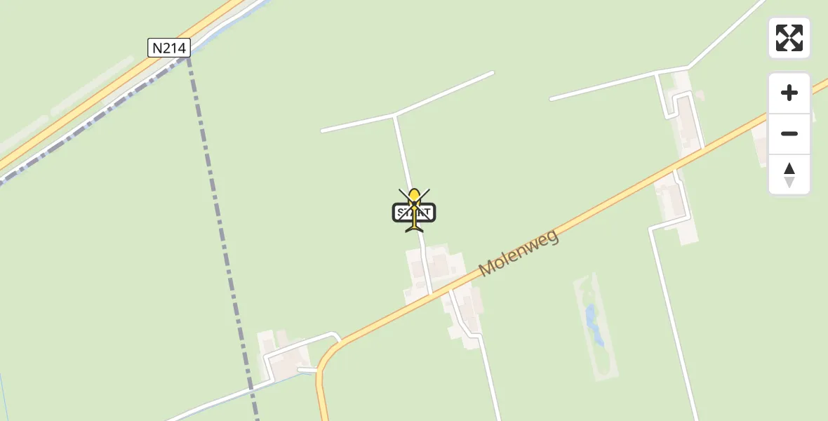 Routekaart van de vlucht: Lifeliner 2 naar Giessenburg, Molenweg