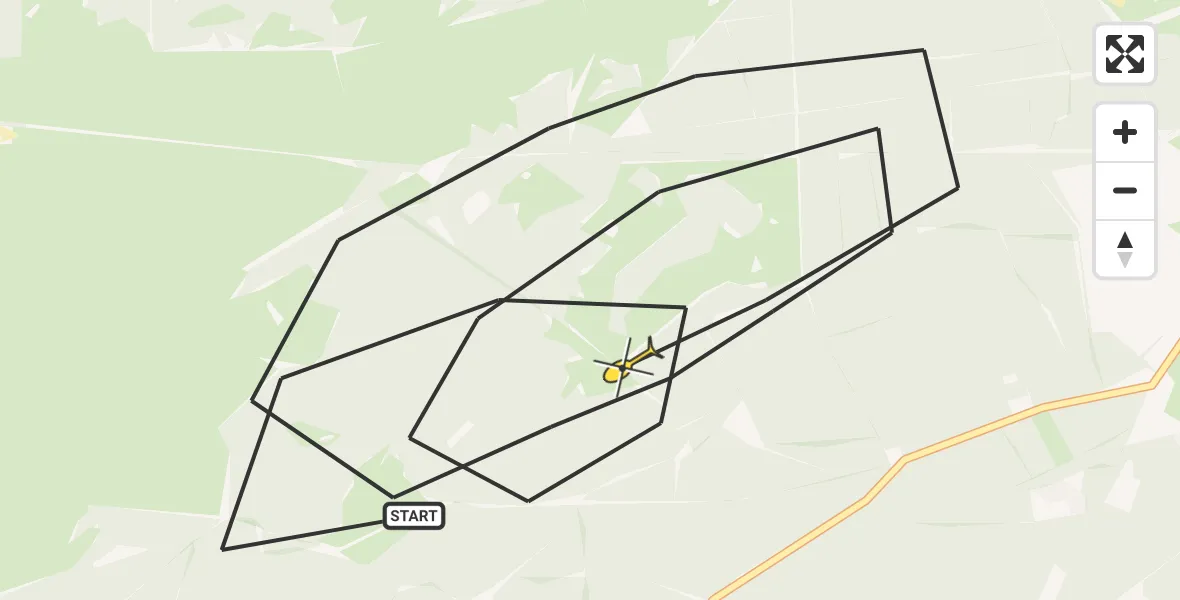 Routekaart van de vlucht: Politieheli naar Kootwijk, Kootwijkerdijk