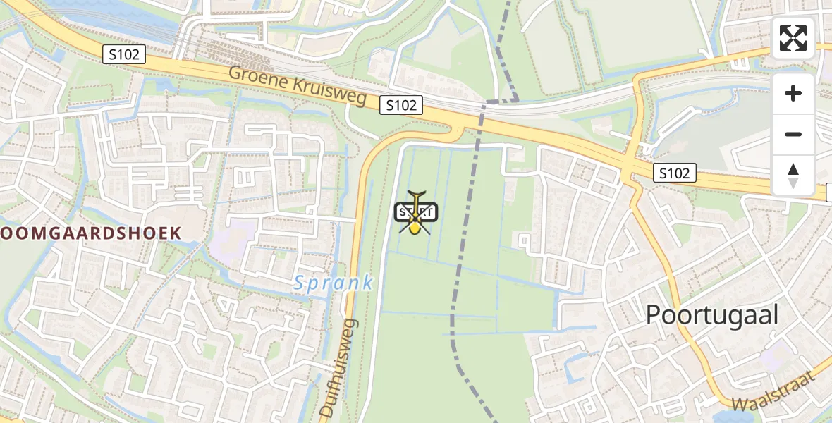 Routekaart van de vlucht: Lifeliner 2 naar Hoogvliet, Duifhuisweg