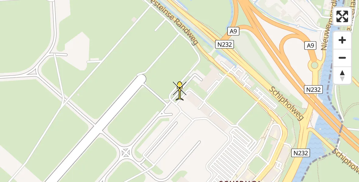 Vluchtroute Politiehelikopter van Schiphol naar Schiphol