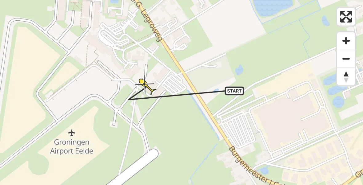 Routekaart van de vlucht: Lifeliner 4 naar Groningen Airport Eelde, Machlaan