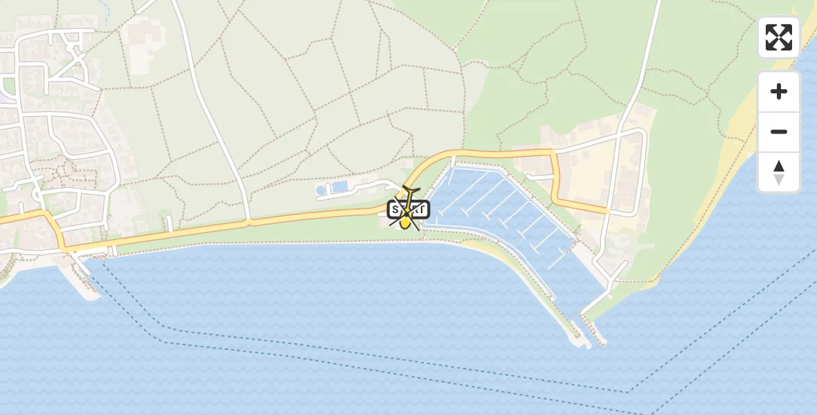 Routekaart van de vlucht: Ambulanceheli naar Vlieland Heliport, Havenweg
