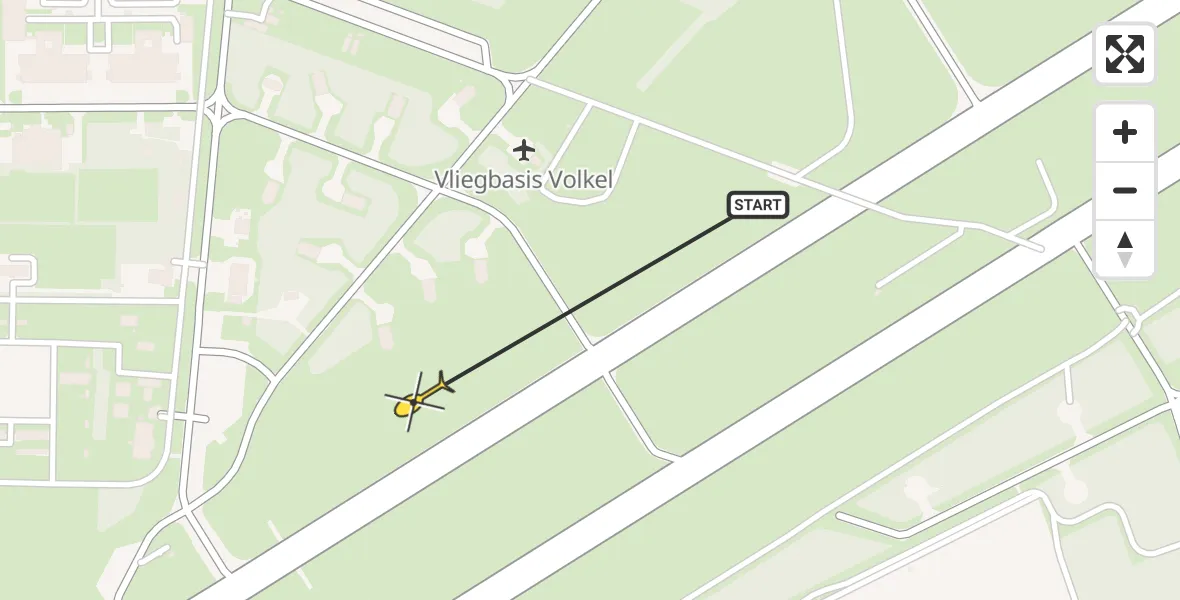 Routekaart van de vlucht: Lifeliner 3 naar Vliegbasis Volkel, Zeelandsedijk