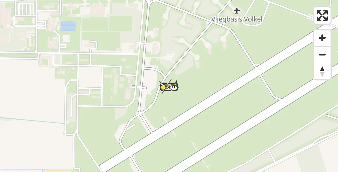 Routekaart van de vlucht: Lifeliner 3 naar Vliegbasis Volkel, Zeelandsedijk