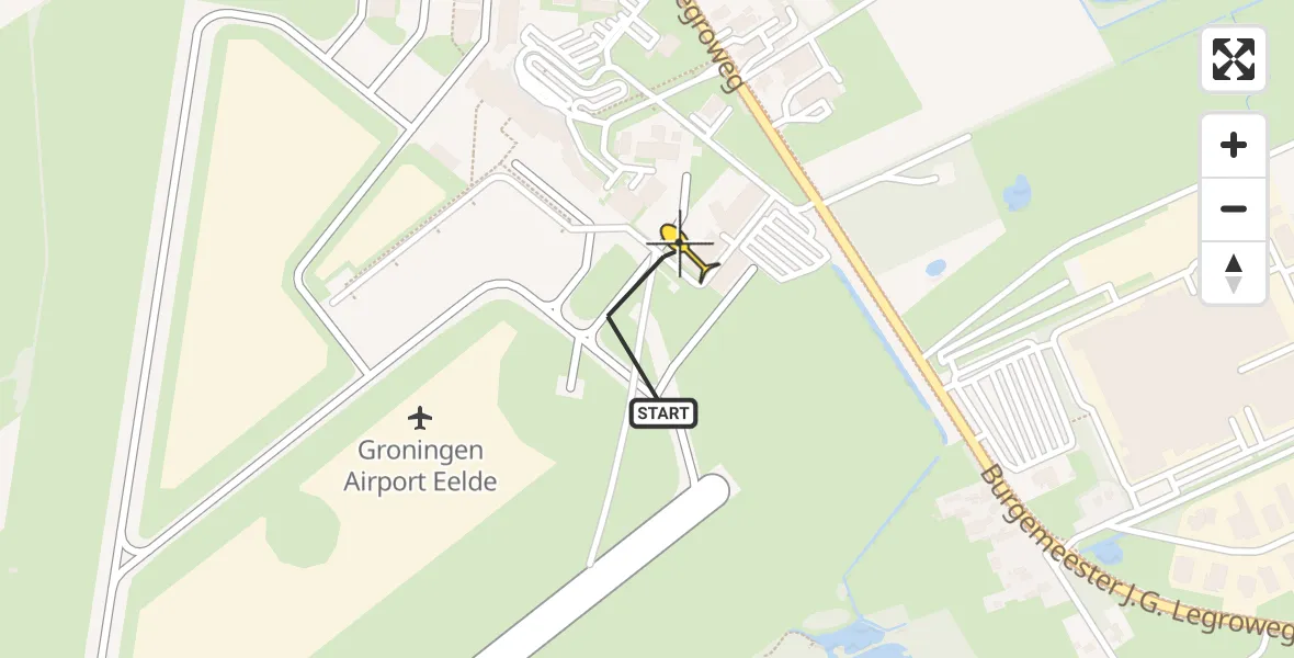 Routekaart van de vlucht: Lifeliner 4 naar Groningen Airport Eelde, Machlaan