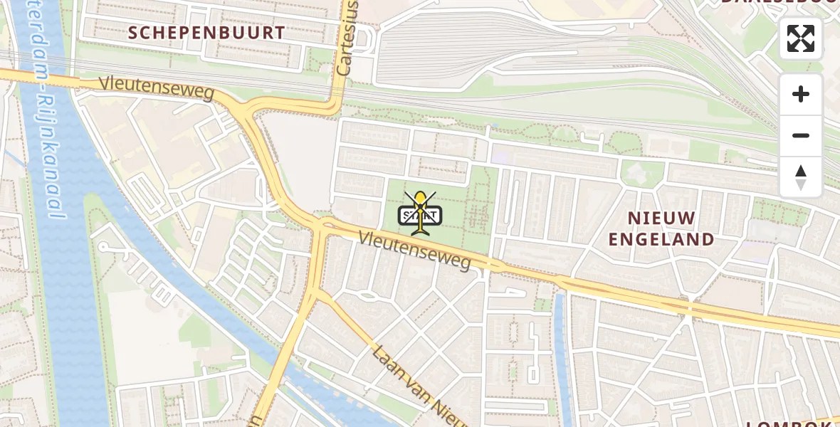 Routekaart van de vlucht: Lifeliner 1 naar Utrecht, Majellapark