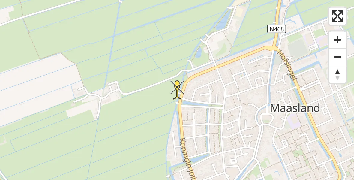 Routekaart van de vlucht: Lifeliner 2 naar Maasland