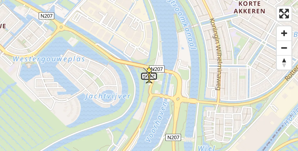 Routekaart van de vlucht: Lifeliner 1 naar Gouda, Sluisdijk