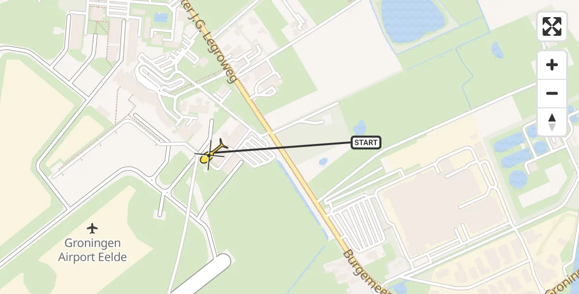 Routekaart van de vlucht: Lifeliner 4 naar Groningen Airport Eelde, Machlaan