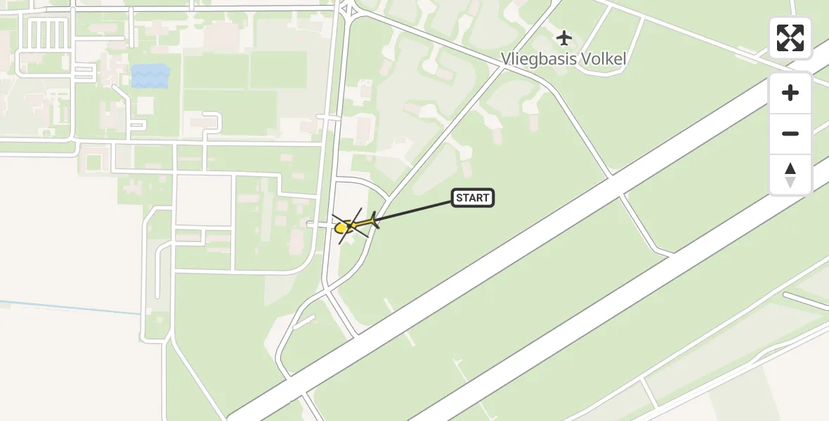 Routekaart van de vlucht: Lifeliner 3 naar Vliegbasis Volkel, Zeelandsedijk