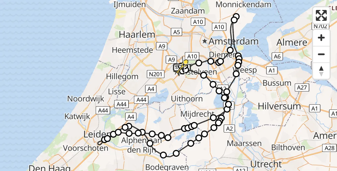 Routekaart van de vlucht: Politieheli naar Schiphol, Kemajoranstraat