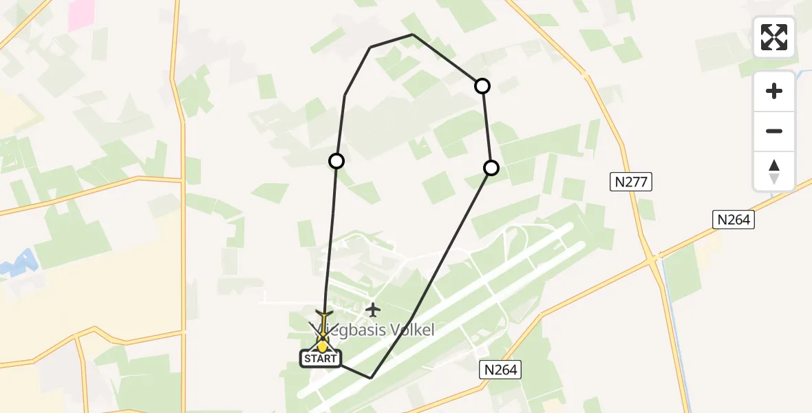 Routekaart van de vlucht: Lifeliner 3 naar Vliegbasis Volkel, Nieuwedijk