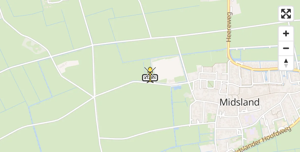 Routekaart van de vlucht: Ambulancehelikopter naar Midsland, Kallandspad