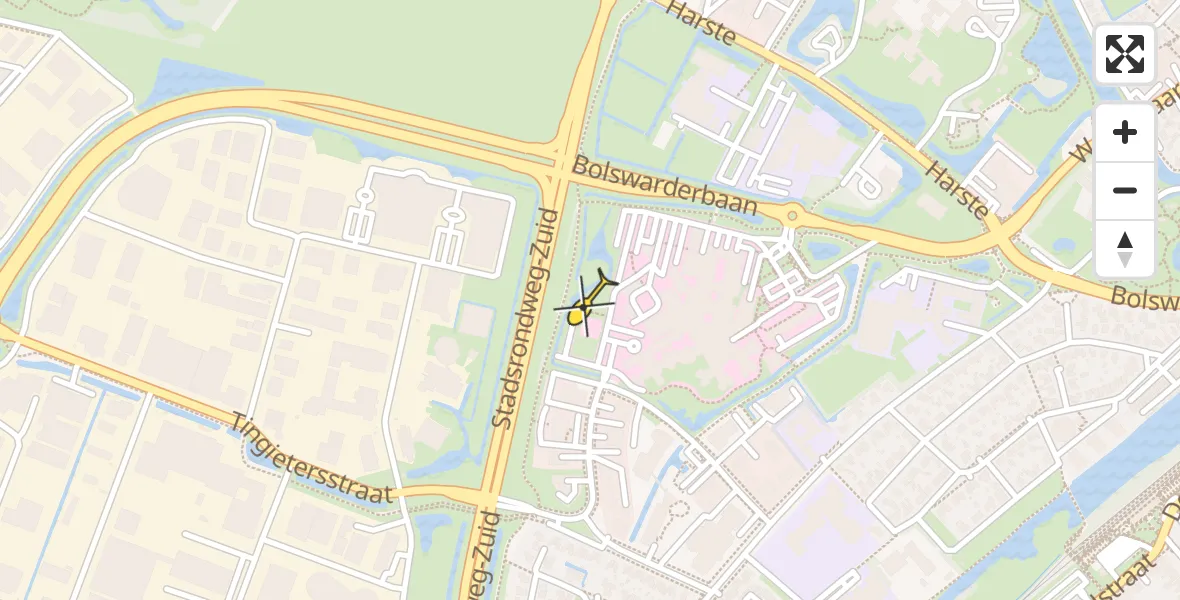 Routekaart van de vlucht: Ambulancehelikopter naar Sneek